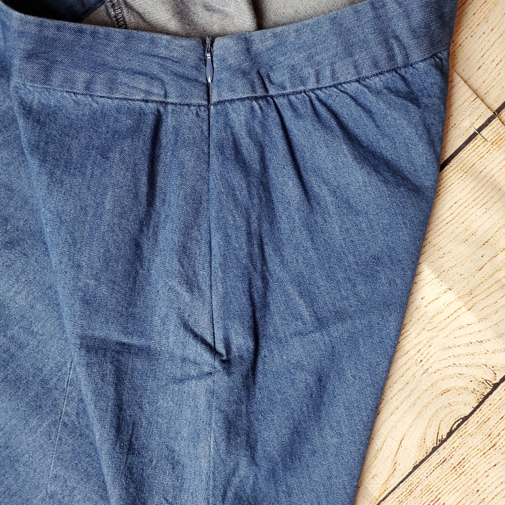 Y2K Denim Asymmetrical Distressed Midi Skirt - Picture 4 of 8